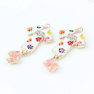 10pcs Kimono Enamel Charms Japanese Clothing Pendants DIY Jewelry Making