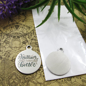 10pcs 'Knitting Makes Everything Better' Charms Pendant
