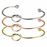 10pcs Stainless Steel Adjustable Knot Bracelet Basic Bangle
