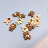 10pcs Korea Bowknot Bear Rabbit Resin Charms for DIY Jewelry