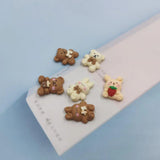 10pcs Korea Bowknot Bear Rabbit Resin Charms for DIY Jewelry