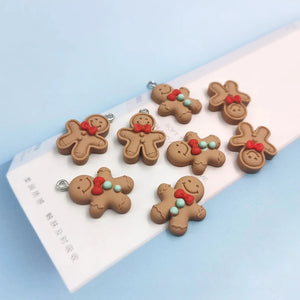 10pcs Gingerbread Man Biscuit Pendant Charms DIY Earrings C352