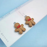 10pcs Gingerbread Man Biscuit Pendant Charms DIY Earrings C352