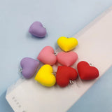 10pcs Red Heart Silica Gel Charms DIY Jewelry Findings C498