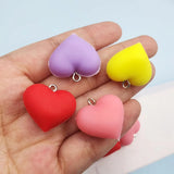 10pcs Red Heart Silica Gel Charms DIY Jewelry Findings C498