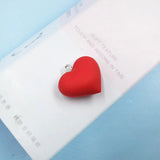 10pcs Red Heart Silica Gel Charms DIY Jewelry Findings C498