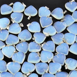 10pcs/LOT Moonstone Love Heart Charms for Jewelry Making