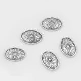 10pcs Lacework Carved Oval Slider Beads Spacer Charms for 12mm Flat Leather Cord