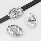10pcs Lacework Carved Oval Slider Beads Spacer Charms for 12mm Flat Leather Cord