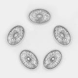 10pcs Lacework Carved Oval Slider Beads Spacer Charms for 12mm Flat Leather Cord