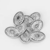 10pcs Lacework Carved Oval Slider Beads Spacer Charms for 12mm Flat Leather Cord