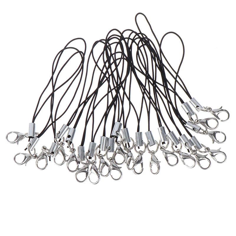 10pcs Lanyard Cords Lobster Clasp Rope Keychains Hooks Mobile Phone Strap