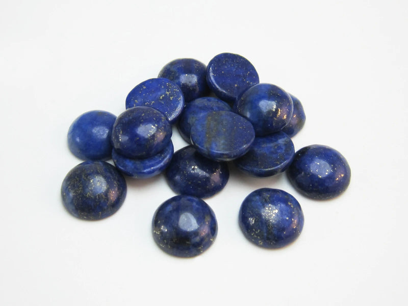 10pcs Lapis Lazuli Cabochons, Natural Gemstone Flat Back, 8mm-12mm