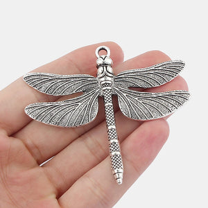 10pcs Large Dragonfly Charms Pendants Jewelry Necklace Making Findings