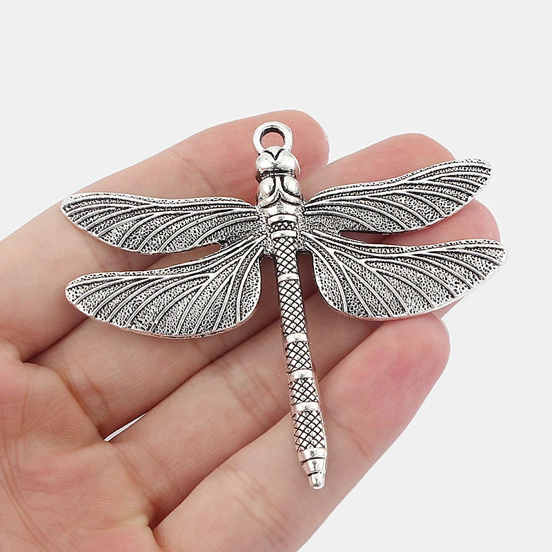 10pcs Large Dragonfly Charms Pendants Jewelry Necklace Making Findings