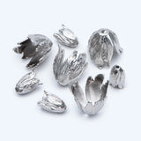 10pcs Large Flower Bead Caps 16/22mm Rhodium Plated Brass Tulip Cap