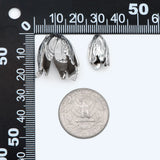 10pcs Large Flower Bead Caps 16/22mm Rhodium Plated Brass Tulip Cap