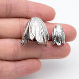 10pcs Large Flower Bead Caps 16/22mm Rhodium Plated Brass Tulip Cap