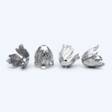 10pcs Large Flower Bead Caps 16/22mm Rhodium Plated Brass Tulip Cap