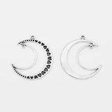 10pcs Crescent Moon & Hearts Charms Pendants 51x46mm