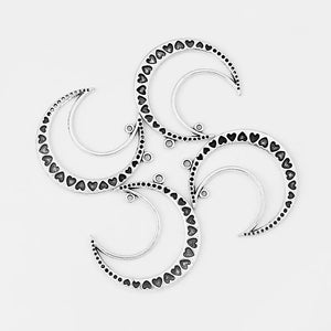 10pcs Crescent Moon & Hearts Charms Pendants 51x46mm