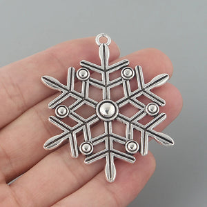 10 Large Snowflake Charms Pendant DIY Jewellery Finding 58x54.5mm