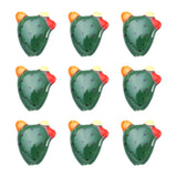 10pcs Green Cactus Ceramic Beads for DIY Jewelry Making