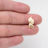 10pcs Leaf Charm, Real 18K Plated Charm, Jewelry Making Supplies