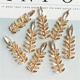 Leaf Pins Collar for Women Crystal Wedding Hair Accessories