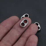10pcs Leather Cord Beads Two Hole Spacer Beads Stainless Steel Accessories