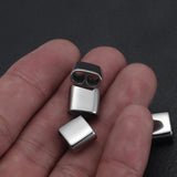10pcs Leather Cord Beads Two Hole Spacer Beads Stainless Steel Accessories
