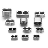 10pcs Leather Cord Beads Two Hole Spacer Beads Stainless Steel Accessories