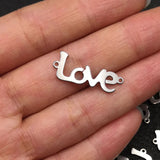 10pcs LOVE Stainless Steel Pendant DIY Jewelry Findings