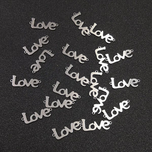 10pcs LOVE Stainless Steel Pendant DIY Jewelry Findings