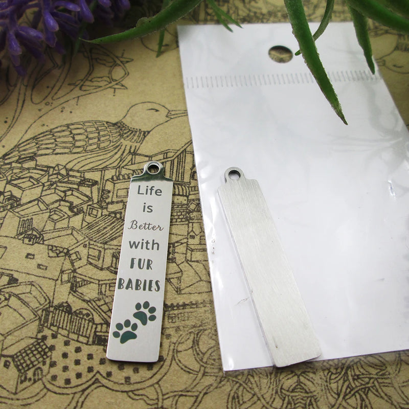 10pcs Stainless Steel Fur Babies Charms Pendant for Necklace Bracelets
