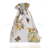 10pcs Linen Cotton Bag 10x14cm Drawstring Gift Bags Wedding Party