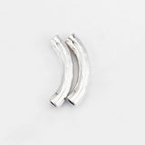 10pcs Long Bent Tube Slide Spacer 6mm Round Leather Cord Jewelry Making