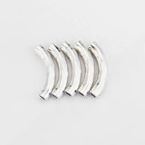10pcs Long Bent Tube Slide Spacer 6mm Round Leather Cord Jewelry Making