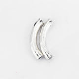 10pcs Long Bent Tube Slide Spacer 6mm Round Leather Cord Jewelry Making