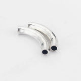 10pcs Long Bent Tube Slide Spacer 6mm Round Leather Cord Jewelry Making