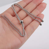10pcs 1.8mm Stainless Adjustable Bolo Chain Necklace