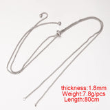 10pcs 1.8mm Stainless Adjustable Bolo Chain Necklace