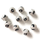 10pcs 10mm Leopard Print Zirconia Ball Spacers for Jewelry Accessory