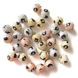 10pcs 10mm Leopard Print Zirconia Ball Spacers for Jewelry Accessory