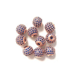 10pcs 10mm Zirconia Disco Ball Spacer Beads Rhinestone Brass Jewelry Finding