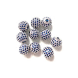 10pcs 10mm Zirconia Disco Ball Spacer Beads Rhinestone Brass Jewelry Finding