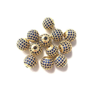 10pcs 10mm Zirconia Disco Ball Spacer Beads Rhinestone Brass Jewelry Finding