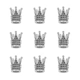10mm CZ Spacer Crown Bead Brass Pave Cubic Zirconia Beads Jewelry DIY