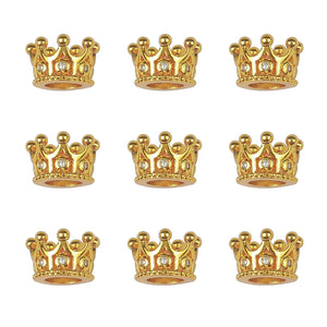10pcs 10mm CZ Spacer Crown Bead Brass Micro Pave Cubic Zirconia Beads