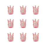 10mm CZ Spacer Crown Bead Brass Pave Cubic Zirconia Beads Jewelry DIY